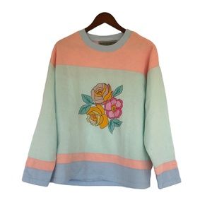 Vintage Country Life Sweatshirt Womens Pink Blue … - image 1